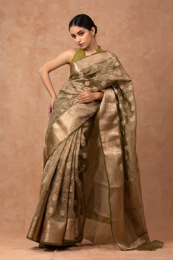 Deep Henna Green Soft Silk Saree