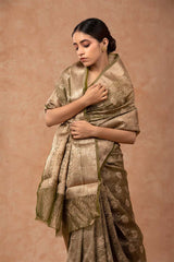 Deep Henna Green Soft Silk Saree