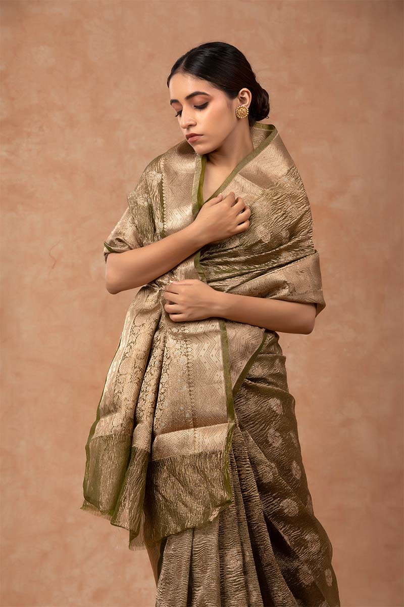 Deep Henna Green Soft Silk Saree