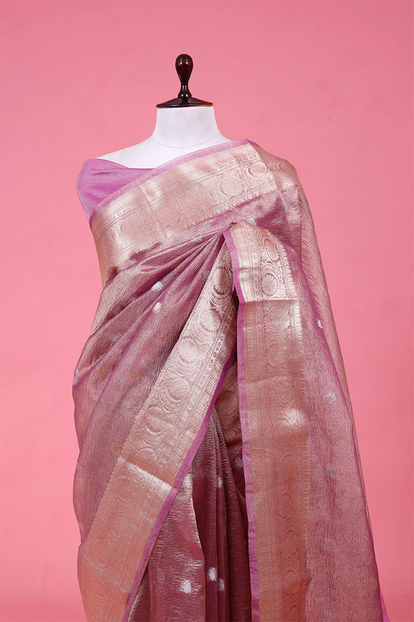 Lavender Woven Silk Saree