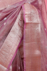 Lavender Woven Silk Saree