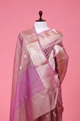 Lavender Woven Silk Saree