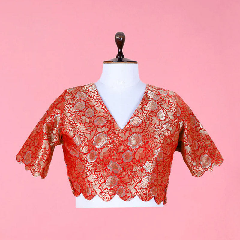 Floral  Handwoven Banarasi Silk Blouse