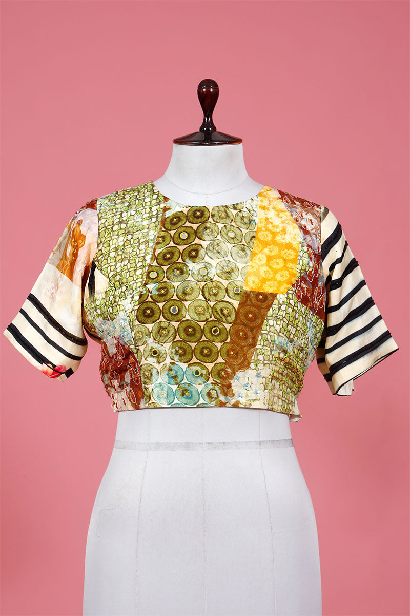 Buy Multicolored Silk Blouse Online