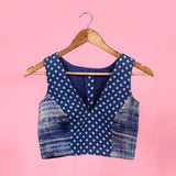 Indigo Bandhni Printed Cotton Blouse