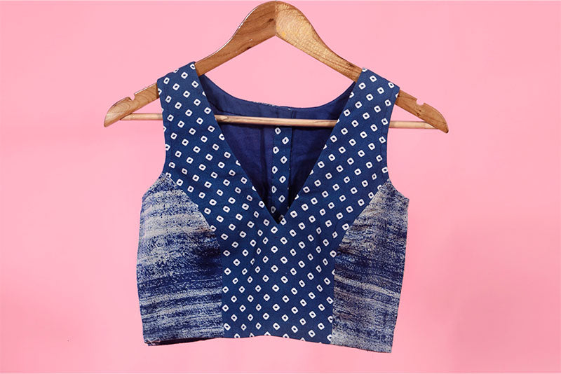 Buy Indigo Cotton Blouse Online