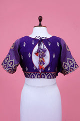 Banarasi Purple Designer Blouse With Cutdana & Aari Handwork