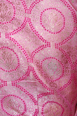 Baby Pink Banarasi Silk Blouse with Katdana Handwork