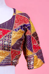 Multicolored Banarasi Silk Blouse with Katdana and Sequin work