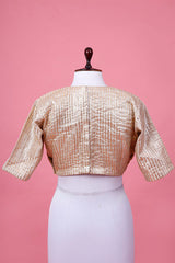 Beige Tissue Blouse with Zari Stripes