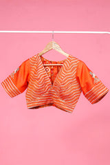 blouse, orange blouse, peach blouse, blouse design, bridal blouse, silk blouse, wedding blouse, latest blouse, brocade blouse, handloom blouse