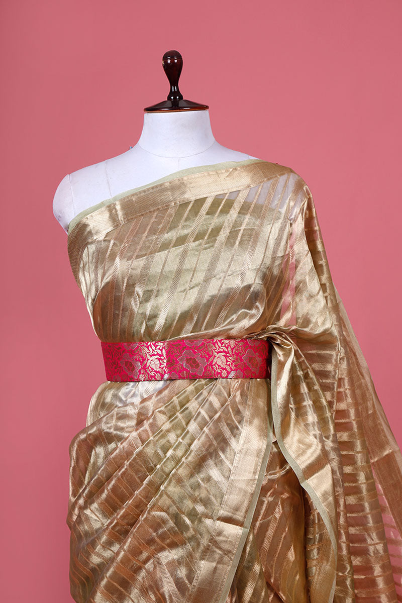 Fushcia Pink Banarasi Silk Waist Belt