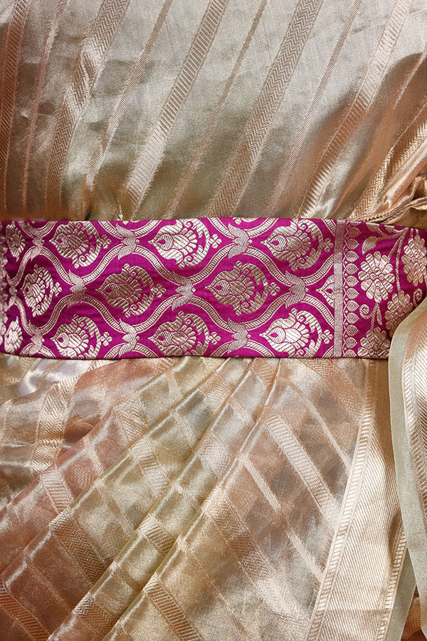 Purple Banarasi Silk Waist Belt