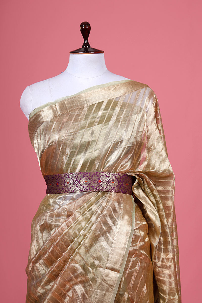 Deep Purple Banarasi Silk Waist Belt