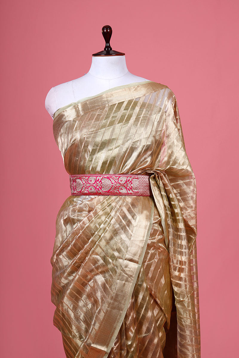 Crimson Pink Banarasi Silk Waist Belt