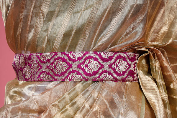 Purple Banarasi Silk Waist Belt