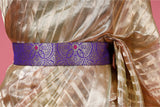 Violet Banarasi Silk Waist Belt