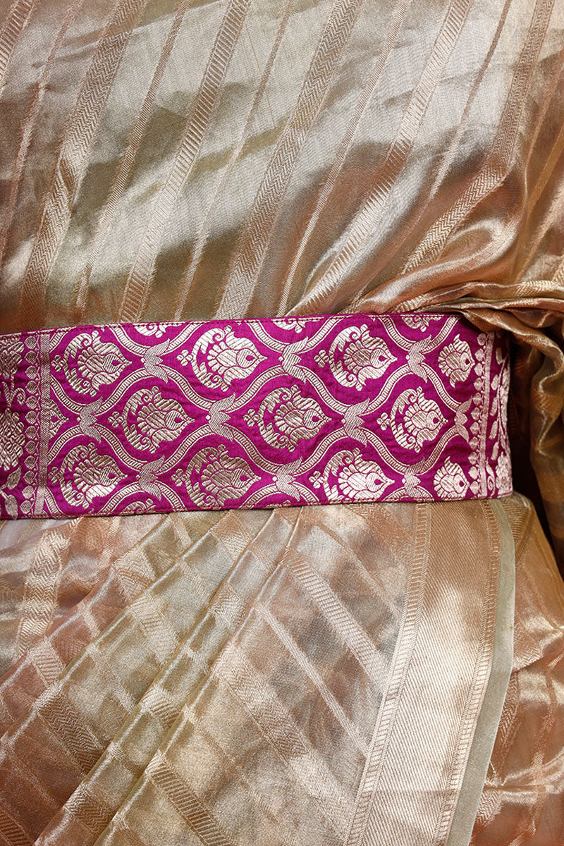 Purple Banarasi Silk Waist Belt