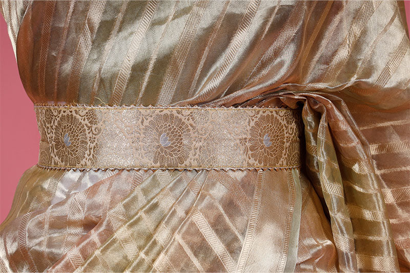 Beige Banarasi Silk Waist Belt