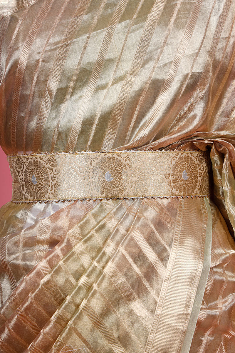 Beige Banarasi Silk Waist Belt