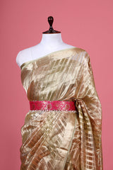 Pink Embellished Banarasi Silk Waist Belt