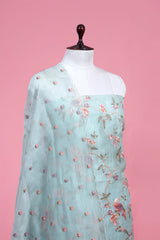 Floral Embroidered Organza Silk Suit Piece