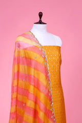 Turmeric Yellow Chiniya Silk Suit Piece