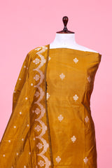 Gold Handloom Banarasi Katan Silk Suit Piece