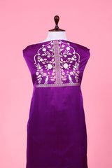 Purple Sonarupa Handloom Banarasi Satin Silk Suit Piece