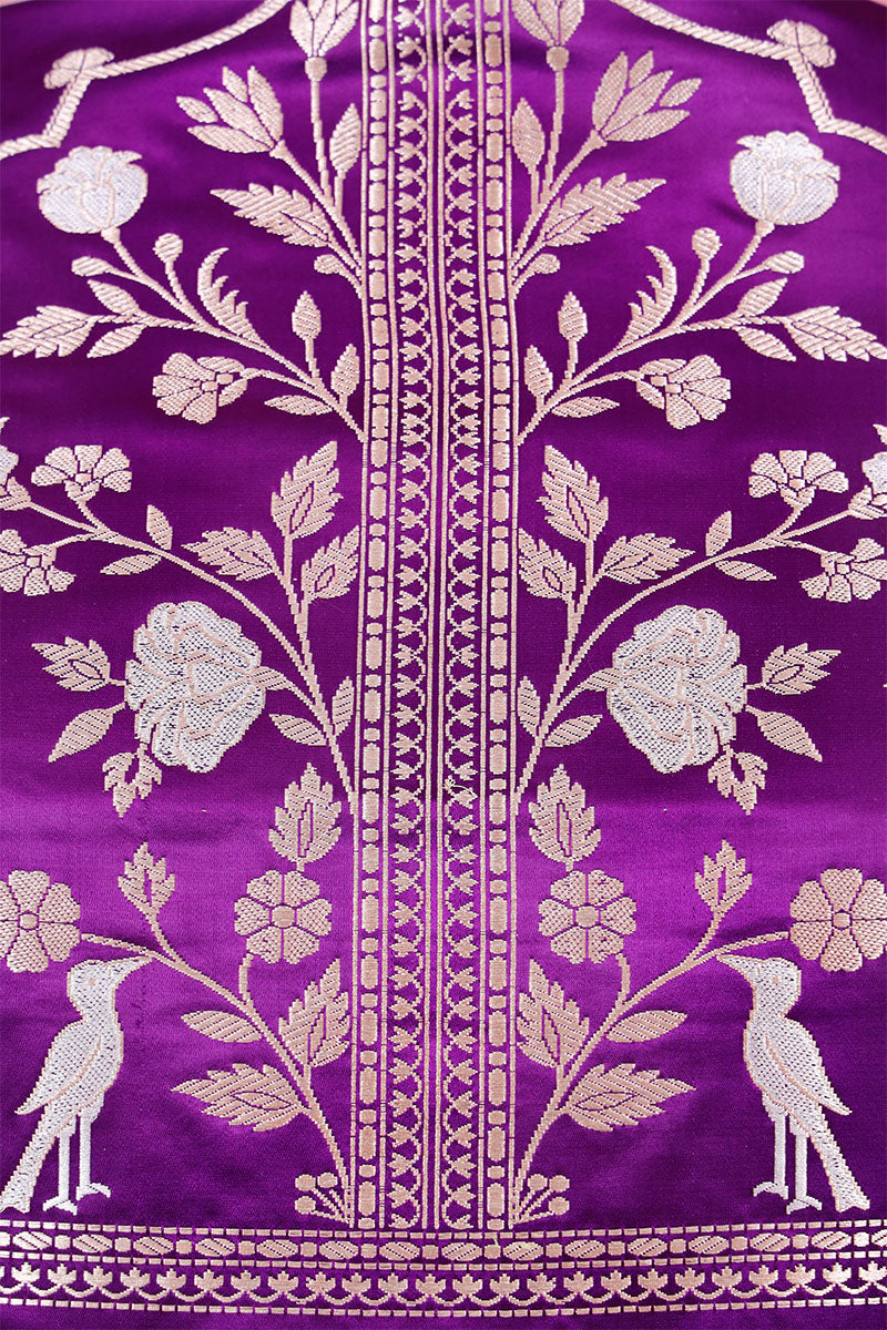 Purple Sonarupa Handloom Banarasi Satin Silk Suit Piece