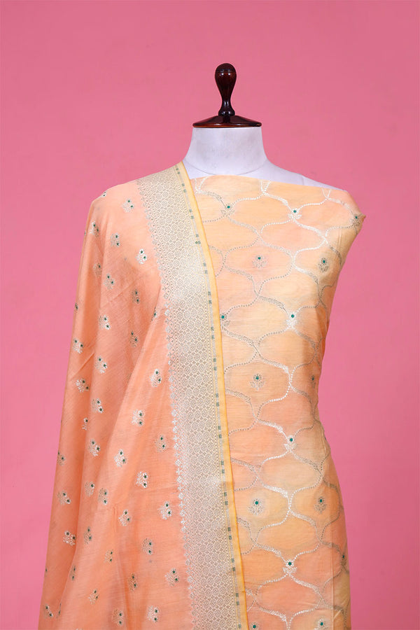 Butter Yellow Shaded Mulberry Silk Suit Piece