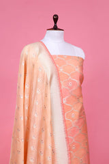 Peach Shaded Mulberry Silk Suit Piece