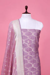 Lavender Geometrical Shaded Mulberry Silk Suit Piece