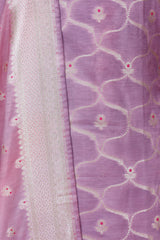 Lavender Geometrical Shaded Mulberry Silk Suit Piece