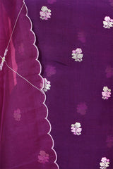 Purple Handwoven Organza Silk Suit Piece