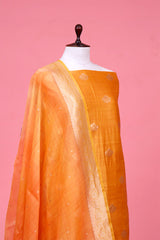 Yellow Shaded Chiniya Silk Unstitched Salwar Suit