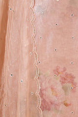 Baby Pink Tissue Silk Salwar Suit with Floral Hand Embroidery