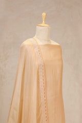 Light Peach Organza Silk Salwar Suit with Mayur Motif Dupatta