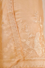 Light Peach Organza Silk Salwar Suit with Mayur Motif Dupatta