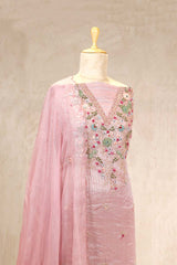 Baby Pink Tissue Salwar Suit with Mirror Work