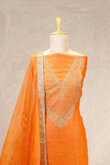 Orange Tissue Silk Salwar Suit with Embellished Work