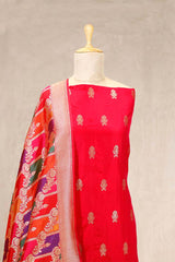 Red Katan Silk Salwar Suit with Rangkat Dupatta