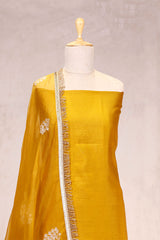 Mustard Yellow Banarasi Suit Set with Marine Motifs