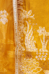 Mustard Yellow Banarasi Suit Set with Marine Motifs