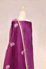 Purple Banarasi Suit Set with Marine Motifs