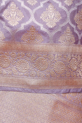 Lavender Handwoven Sonarupa Katan Silk Dupatta