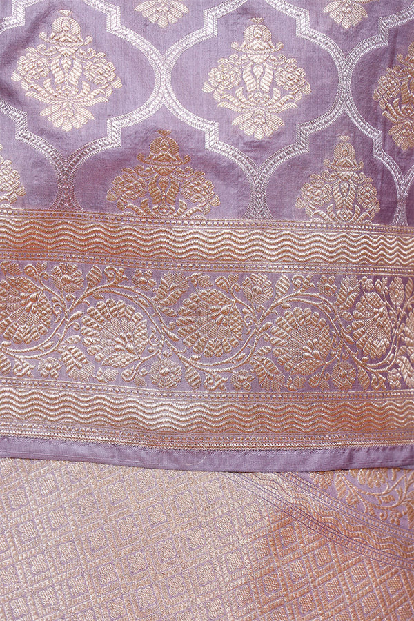 Lavender Handwoven Sonarupa Katan Silk Dupatta