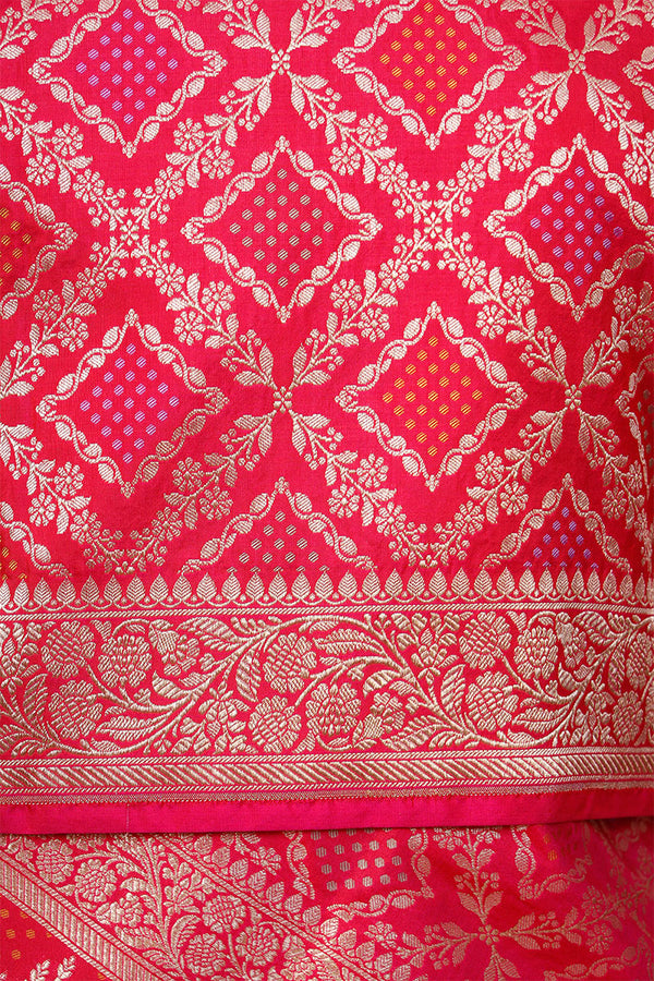 Pink Handloom Banarasi Silk Dupatta