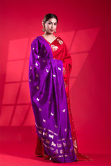 Purple Banarasi Puna Silk Dupatta with Kamdhenu Pichwai Motifs