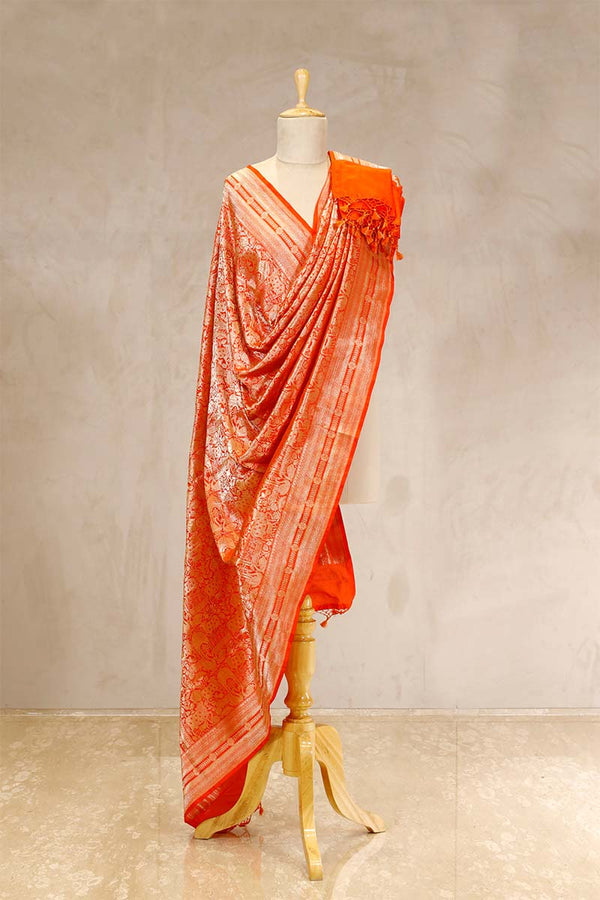 Banarasi Dupatta, Orange Dupatta​, Bridal Dupatta, Dupatta for women​, Dupatta Design